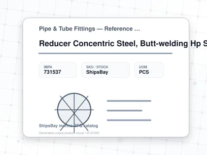 Reducer Concentric Steel, Butt-welding Hp Sch40 50x20a - Pipe & Tube Fittings — Reference (IMPA) - IMPA 731537 - UOM PCS