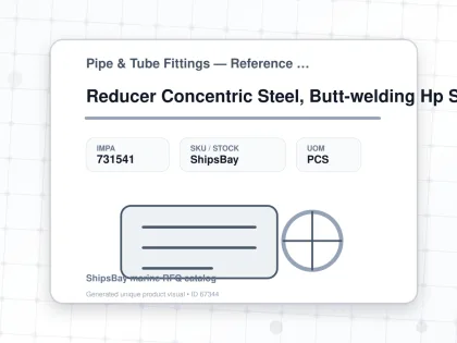 Reducer Concentric Steel, Butt-welding Hp Sch40 65x25a - Pipe & Tube Fittings — Reference (IMPA) - IMPA 731541 - UOM PCS