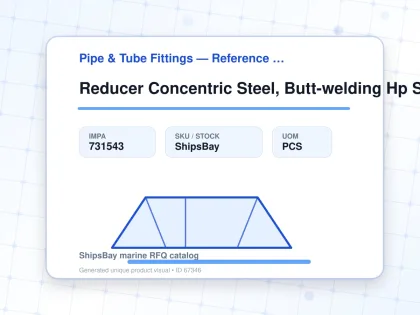 Reducer Concentric Steel, Butt-welding Hp Sch40 65x40a - Pipe & Tube Fittings — Reference (IMPA) - IMPA 731543 - UOM PCS