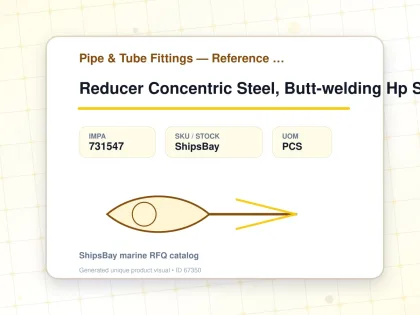 Reducer Concentric Steel, Butt-welding Hp Sch40 80x50a - Pipe & Tube Fittings — Reference (IMPA) - IMPA 731547 - UOM PCS
