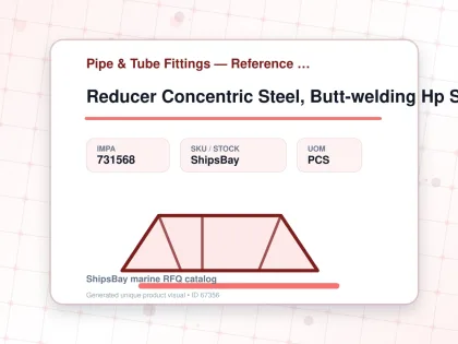 Reducer Concentric Steel, Butt-welding Hp Sch40 90x80a - Pipe & Tube Fittings — Reference (IMPA) - IMPA 731568 - UOM PCS