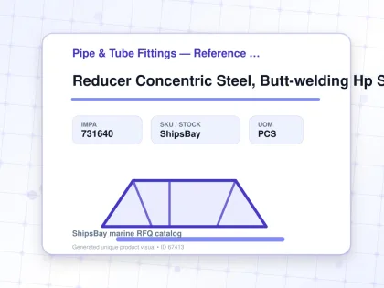 Reducer Concentric Steel, Butt-welding Hp Sch80 100x65a - Pipe & Tube Fittings — Reference (IMPA) - IMPA 731640 - UOM PCS