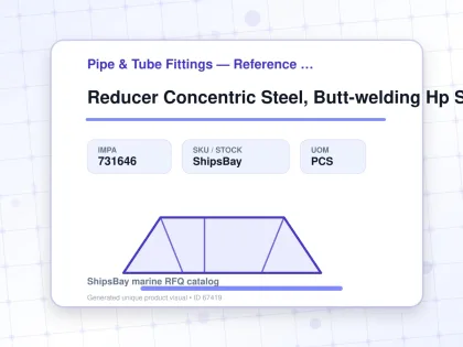 Reducer Concentric Steel, Butt-welding Hp Sch80 125x90a - Pipe & Tube Fittings — Reference (IMPA) - IMPA 731646 - UOM PCS