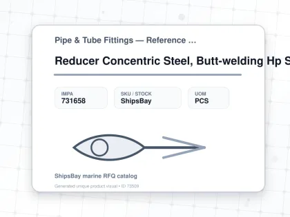 Reducer Concentric Steel, Butt-welding Hp Sch80 250x125a - Pipe & Tube Fittings — Reference (IMPA) - IMPA 731658 - UOM PCS