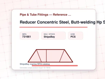 Reducer Concentric Steel, Butt-welding Hp Sch80 300x125a - Pipe & Tube Fittings — Reference (IMPA) - IMPA 731661 - UOM PCS