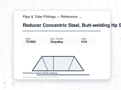 Reducer Concentric Steel, Butt-welding Hp Sch80 300x200a - Pipe & Tube Fittings — Reference (IMPA) - IMPA 731663 - UOM PCS