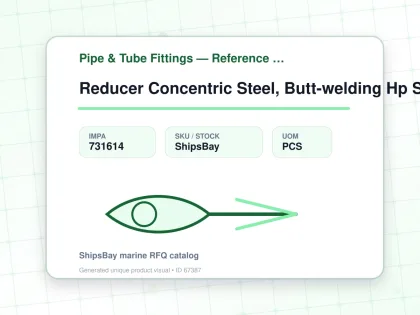 Reducer Concentric Steel, Butt-welding Hp Sch80 32x15a - Pipe & Tube Fittings — Reference (IMPA) - IMPA 731614 - UOM PCS