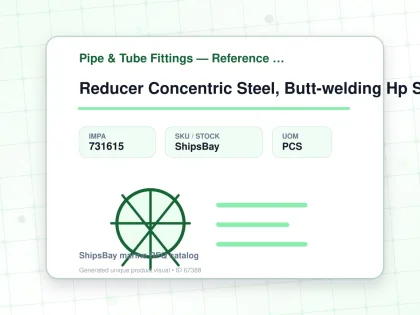 Reducer Concentric Steel, Butt-welding Hp Sch80 32x20a - Pipe & Tube Fittings — Reference (IMPA) - IMPA 731615 - UOM PCS