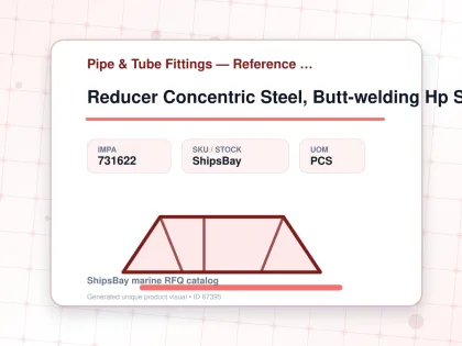 Reducer Concentric Steel, Butt-welding Hp Sch80 50x25a - Pipe & Tube Fittings — Reference (IMPA) - IMPA 731622 - UOM PCS