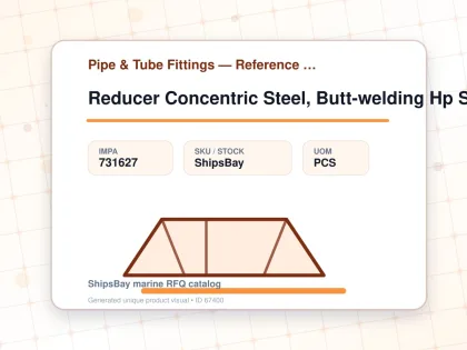 Reducer Concentric Steel, Butt-welding Hp Sch80 65x40a - Pipe & Tube Fittings — Reference (IMPA) - IMPA 731627 - UOM PCS
