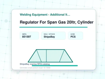 Regulator For Span Gas 20ltr, Cylinder - Welding Equipment - Additional Items - IMPA 851597 - UOM PCS
