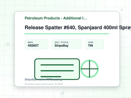 Release Spatter #640, Spanjaard 400ml Spray - Petroleum Products - Additional Items - IMPA 450657 - UOM TIN