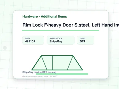 Rim Lock F/heavy Door S.steel, Left Hand Inward #3827 - Hardware - Additional Items - IMPA 492151 - UOM SET