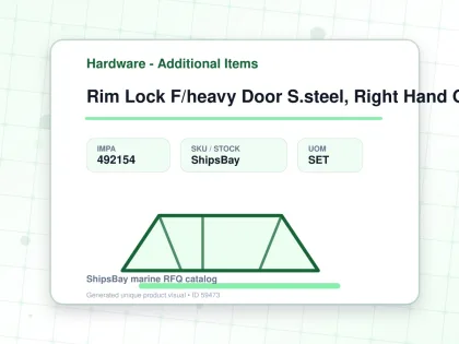 Rim Lock F/heavy Door S.steel, Right Hand Outward #3827 - Hardware - Additional Items - IMPA 492154 - UOM SET