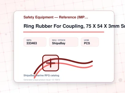 Ring Rubber For Coupling, 75 X 54 X 3mm Sm84972 - Safety Equipment — Reference (IMPA) - IMPA 333463 - UOM PCS