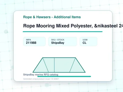 Rope Mooring Mixed Polyester, &nikasteel 24st 104mmdiax220m - Rope & Hawsers - Additional Items - IMPA 211988 - UOM CL