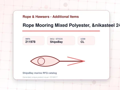 Rope Mooring Mixed Polyester, &nikasteel 24st 44mmdiax220mtr - Rope & Hawsers - Additional Items - IMPA 211978 - UOM CL