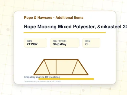 Rope Mooring Mixed Polyester, &nikasteel 24st 60mmdiax220mtr - Rope & Hawsers - Additional Items - IMPA 211982 - UOM CL