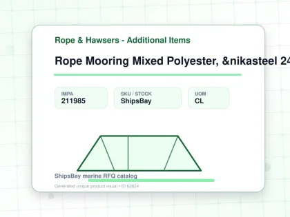 Rope Mooring Mixed Polyester, &nikasteel 24st 80mmdiax220mtr - Rope & Hawsers - Additional Items - IMPA 211985 - UOM CL
