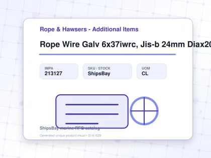 Rope Wire Galv 6x37iwrc, Jis-b 24mm Diax200mtr W/cert - Rope & Hawsers - Additional Items - IMPA 213127 - UOM CL