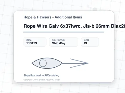 Rope Wire Galv 6x37iwrc, Jis-b 26mm Diax200mtr W/cert - Rope & Hawsers - Additional Items - IMPA 213129 - UOM CL