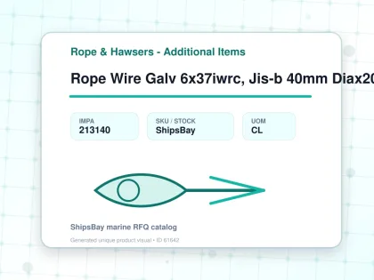 Rope Wire Galv 6x37iwrc, Jis-b 40mm Diax200mtr W/cert - Rope & Hawsers - Additional Items - IMPA 213140 - UOM CL