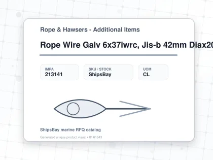 Rope Wire Galv 6x37iwrc, Jis-b 42mm Diax200mtr W/cert - Rope & Hawsers - Additional Items - IMPA 213141 - UOM CL