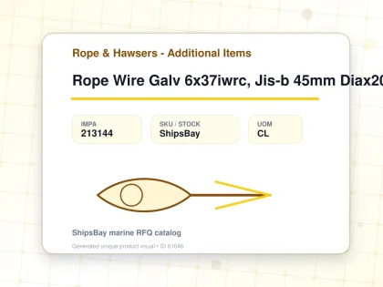 Rope Wire Galv 6x37iwrc, Jis-b 45mm Diax200mtr W/cert - Rope & Hawsers - Additional Items - IMPA 213144 - UOM CL