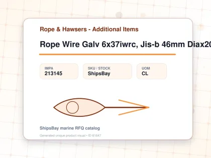 Rope Wire Galv 6x37iwrc, Jis-b 46mm Diax200mtr W/cert - Rope & Hawsers - Additional Items - IMPA 213145 - UOM CL