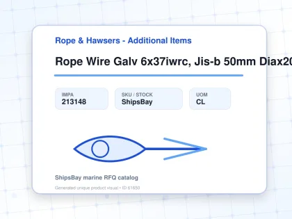 Rope Wire Galv 6x37iwrc, Jis-b 50mm Diax200mtr W/cert - Rope & Hawsers - Additional Items - IMPA 213148 - UOM CL