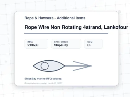 Rope Wire Non Rotating 4strand, Lankofour 34mmdiax200mtr - Rope & Hawsers - Additional Items - IMPA 213680 - UOM CL