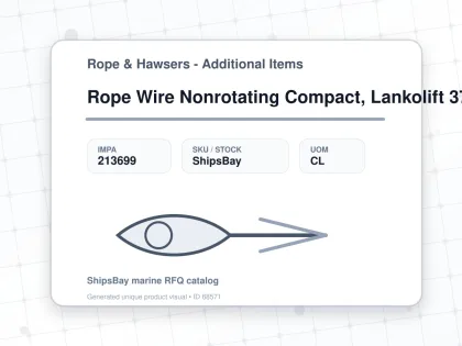 Rope Wire Nonrotating Compact, Lankolift 37x7 38mmdiax200mtr - Rope & Hawsers - Additional Items - IMPA 213699 - UOM CL