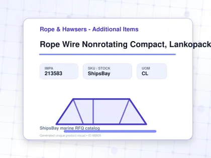 Rope Wire Nonrotating Compact, Lankopack 37x7 19mmdiax200mtr - Rope & Hawsers - Additional Items - IMPA 213583 - UOM CL