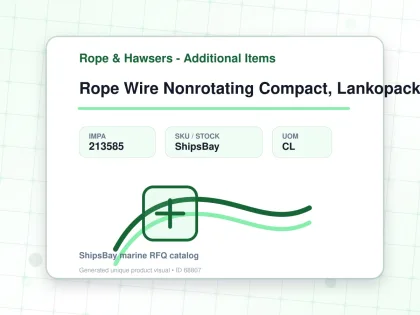 Rope Wire Nonrotating Compact, Lankopack 37x7 22mmdiax200mtr - Rope & Hawsers - Additional Items - IMPA 213585 - UOM CL