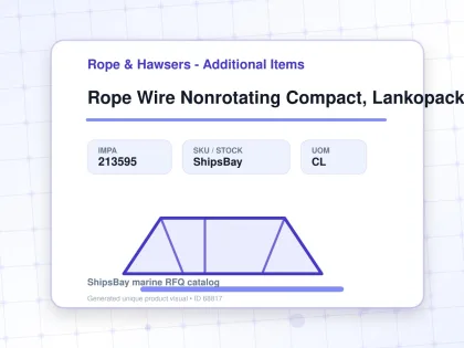 Rope Wire Nonrotating Compact, Lankopack 37x7 40mmdiax200mtr - Rope & Hawsers - Additional Items - IMPA 213595 - UOM CL