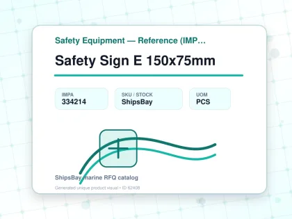 Safety Sign E 150x75mm - Safety Equipment — Reference (IMPA) - IMPA 334214 - UOM PCS