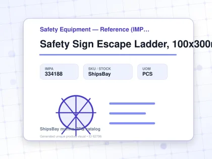 Safety Sign Escape Ladder, 100x300mm - Safety Equipment — Reference (IMPA) - IMPA 334188 - UOM PCS