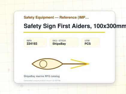Safety Sign First Aiders, 100x300mm - Safety Equipment — Reference (IMPA) - IMPA 334193 - UOM PCS