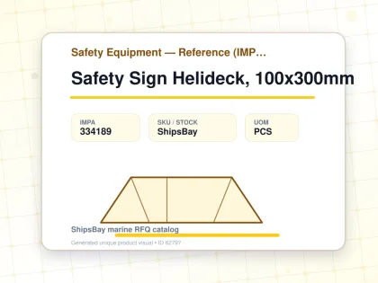 Safety Sign Helideck, 100x300mm - Safety Equipment — Reference (IMPA) - IMPA 334189 - UOM PCS