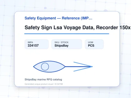 Safety Sign Lsa Voyage Data, Recorder 150x150mm - Safety Equipment — Reference (IMPA) - IMPA 334157 - UOM PCS