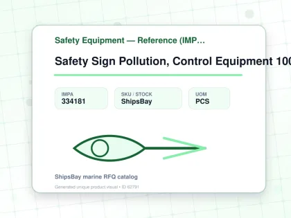 Safety Sign Pollution, Control Equipment 100x300mm - Safety Equipment — Reference (IMPA) - IMPA 334181 - UOM PCS
