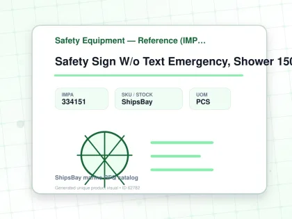 Safety Sign W/o Text Emergency, Shower 150x150mm - Safety Equipment — Reference (IMPA) - IMPA 334151 - UOM PCS