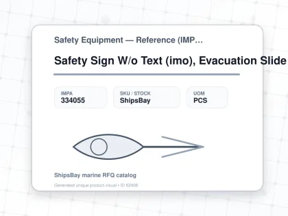 Safety Sign W/o Text (imo), Evacuation Slide 150x150mm - Safety Equipment — Reference (IMPA) - IMPA 334055 - UOM PCS