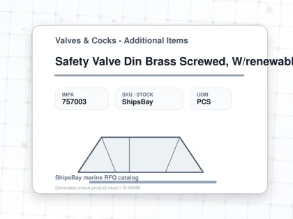 Safety Valve Din Brass Screwed, W/renewable Disc Ring 517 1" - Valves & Cocks - Additional Items - IMPA 757003 - UOM PCS