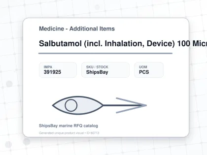 Salbutamol (incl. Inhalation, Device) 100 Microgrm/dose - Medicine - Additional Items - IMPA 391925 - UOM PCS