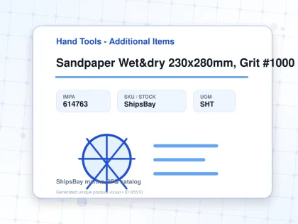 Sandpaper Wet&dry 230x280mm, Grit #1000 - Hand Tools - Additional Items - IMPA 614763 - UOM SHT