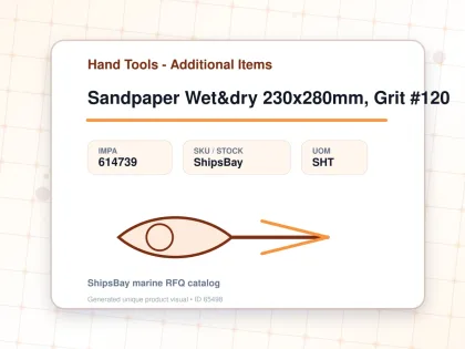 Sandpaper Wet&dry 230x280mm, Grit #120 - Hand Tools - Additional Items - IMPA 614739 - UOM SHT