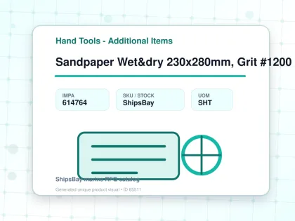 Sandpaper Wet&dry 230x280mm, Grit #1200 - Hand Tools - Additional Items - IMPA 614764 - UOM SHT