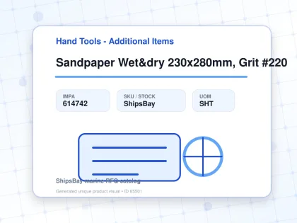 Sandpaper Wet&dry 230x280mm, Grit #220 - Hand Tools - Additional Items - IMPA 614742 - UOM SHT