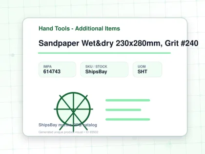 Sandpaper Wet&dry 230x280mm, Grit #240 - Hand Tools - Additional Items - IMPA 614743 - UOM SHT
